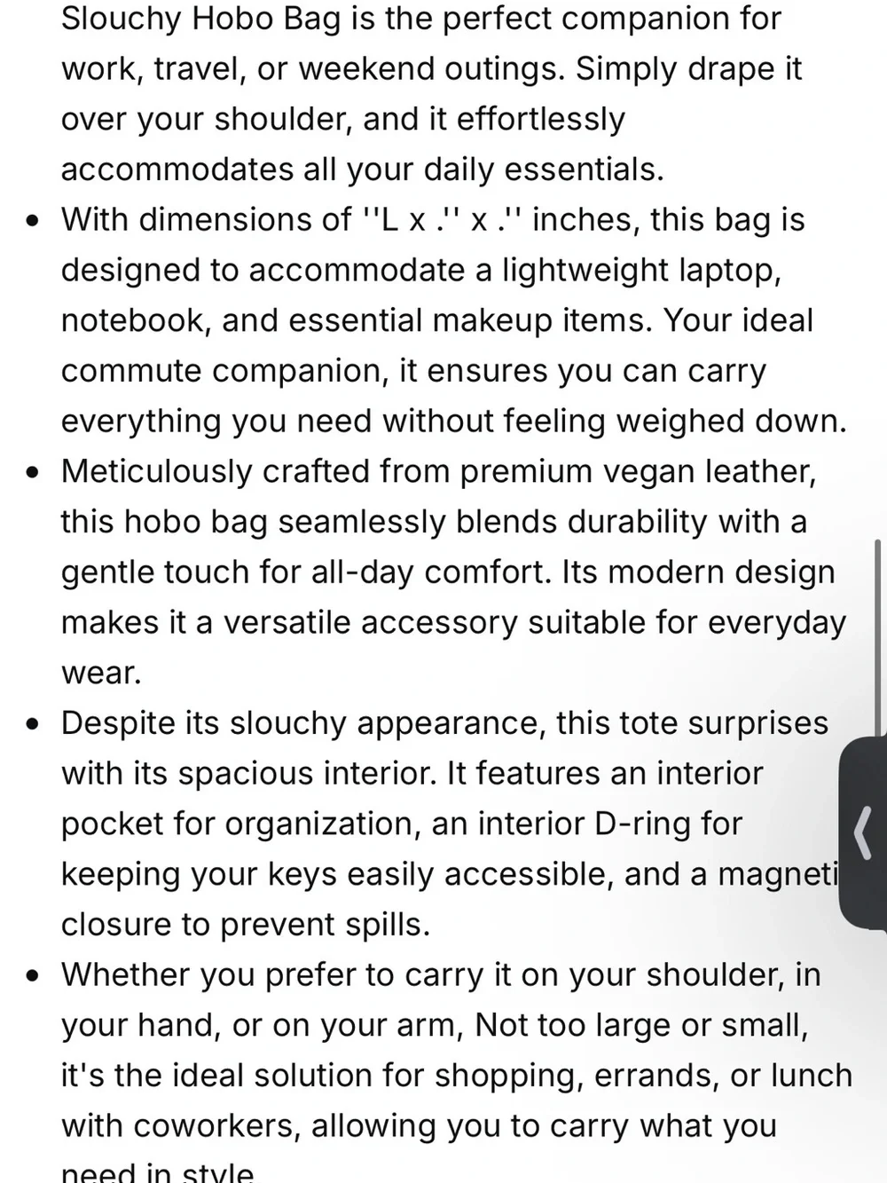 HOXIS Nude Vegan Leather Hobo Shoulder Bag